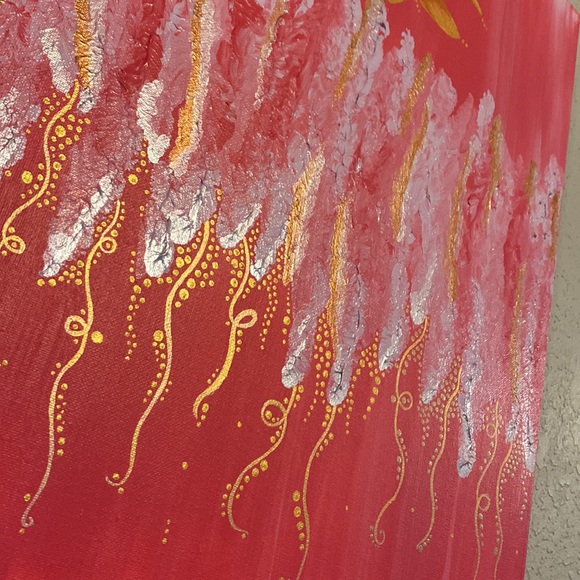 Golden Lotus Painting - Picture 2 of 3